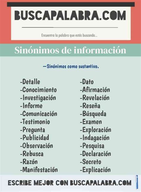 sinonimos de información